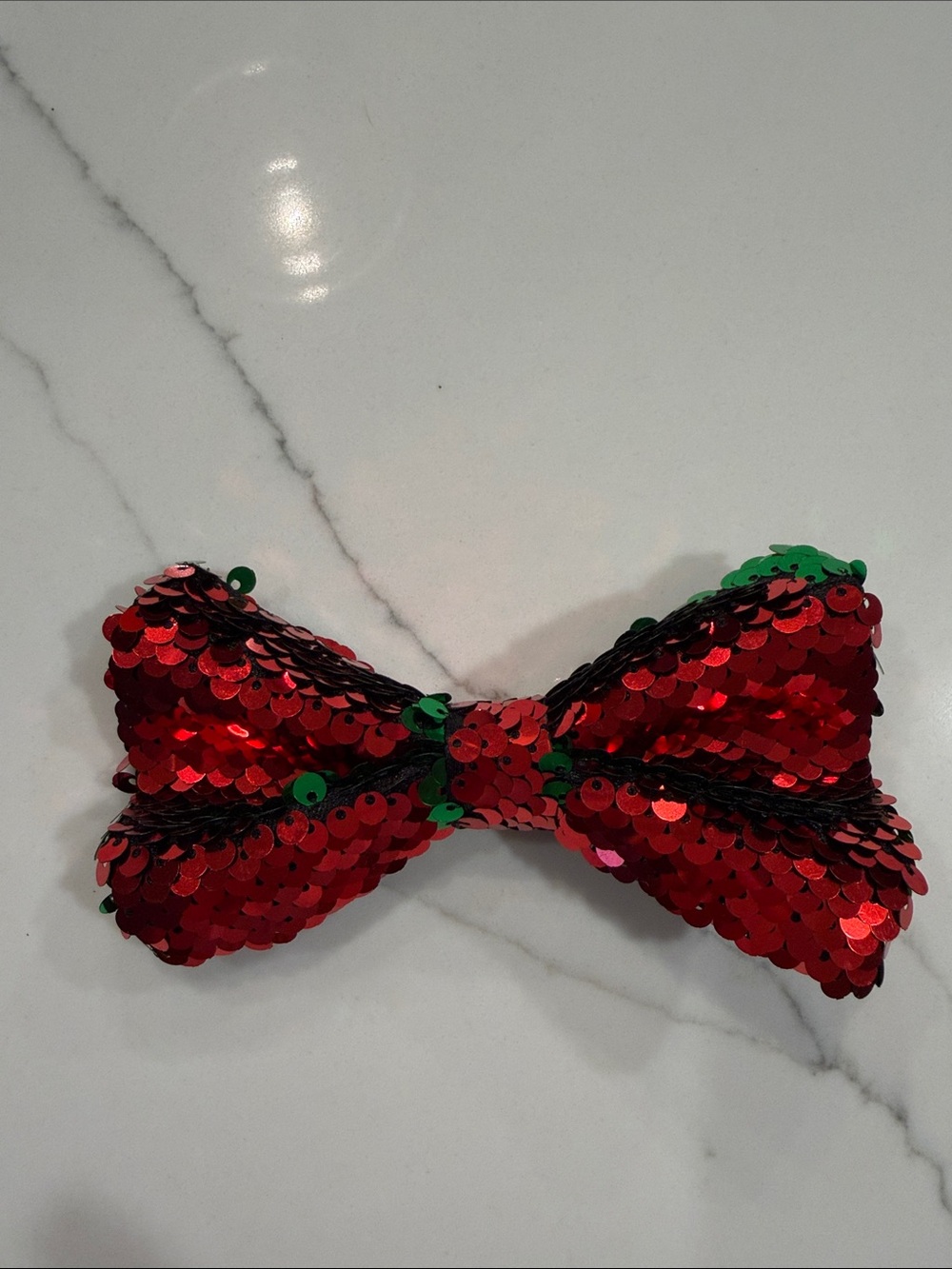 Girls Red Sequin Bow Hair Clip